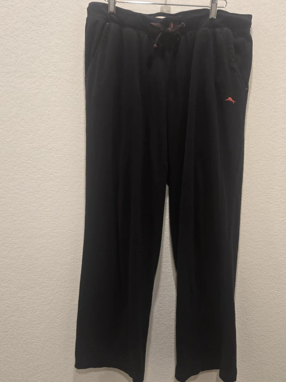 Tommy Bahama Black Jogger Sweatpants with Coral Accents